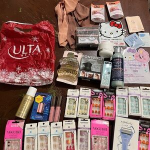 Ulta Beauty Haul — Assorted Nail Sets & Skincare (Pink, White, Gold, Black)